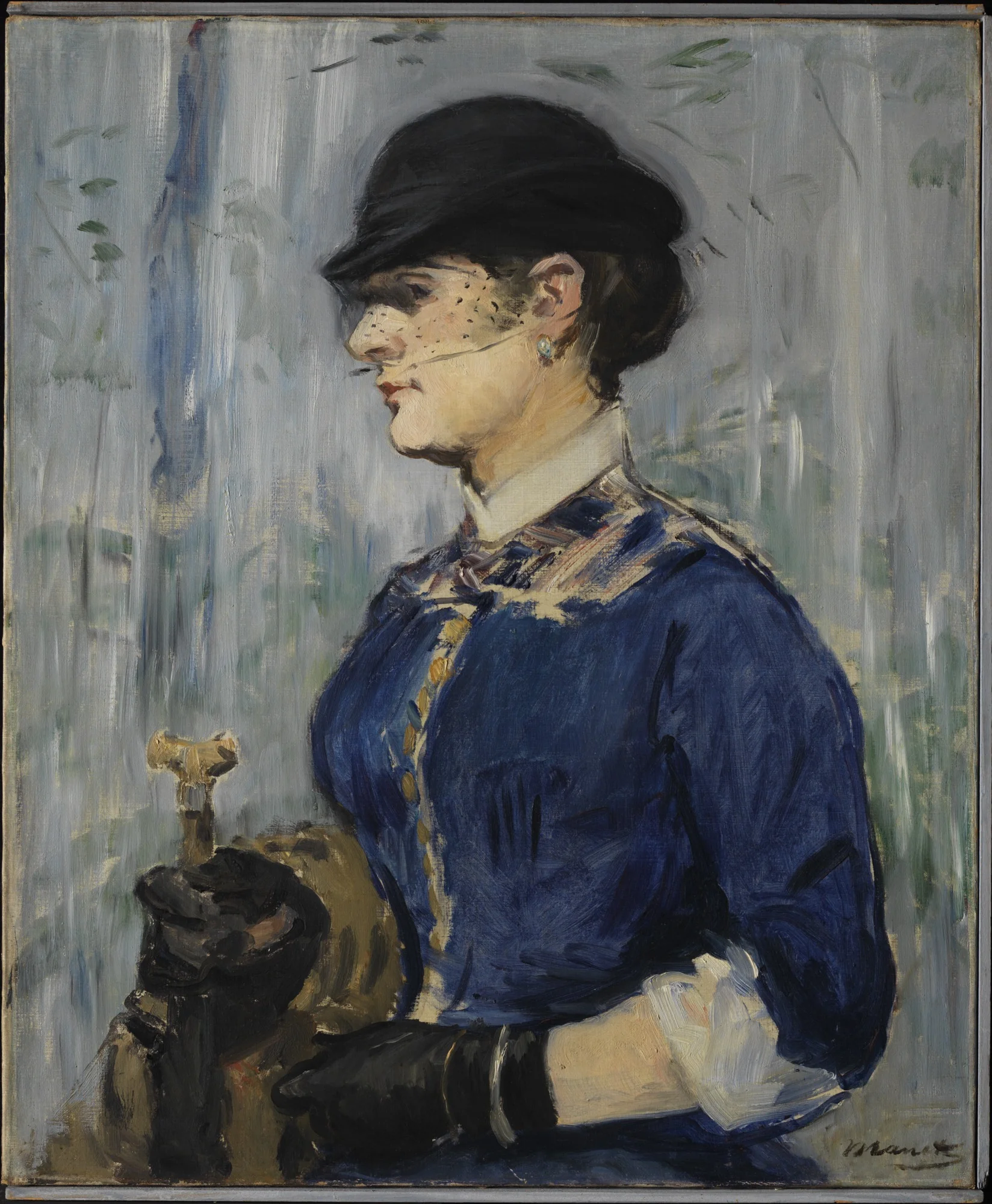 Young Woman in a Round Hat, detail