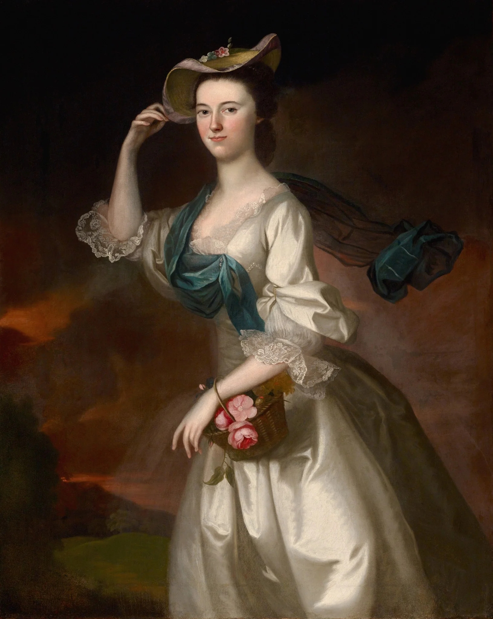 Portrait of Abigail Erving Scott, detail