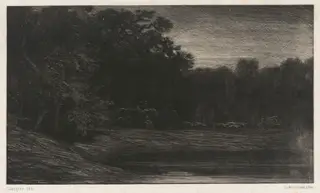 Deer Hunt (La chasse au cerf), by Charles Émile Jacque, ink, 1853