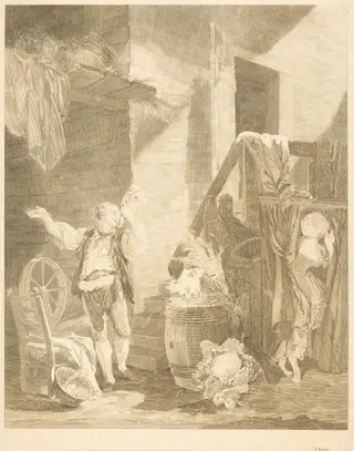 Rose et Colas, by Jean-Baptiste Blaise Simonet, ink, 1778