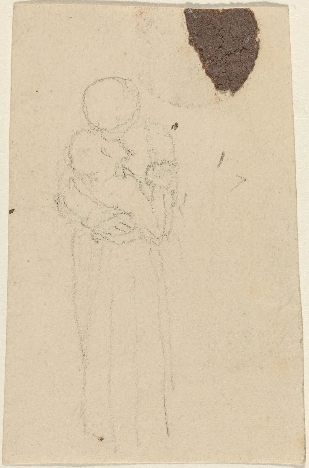 Two Figures Embracing, by John Flaxman, graphite, 1800