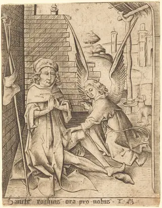 Saint Roch, by Israhel van Meckenem, ink, 1495