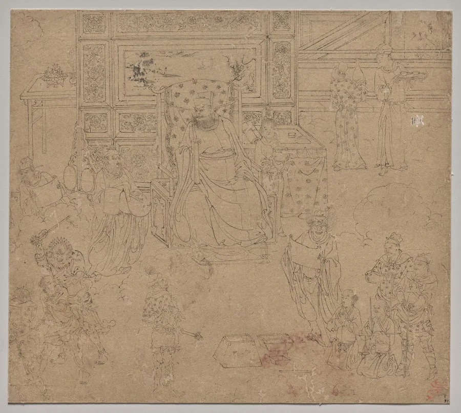 Album of Daoist and Buddhist Themes: Kings of Hells: Leaf 34, detail