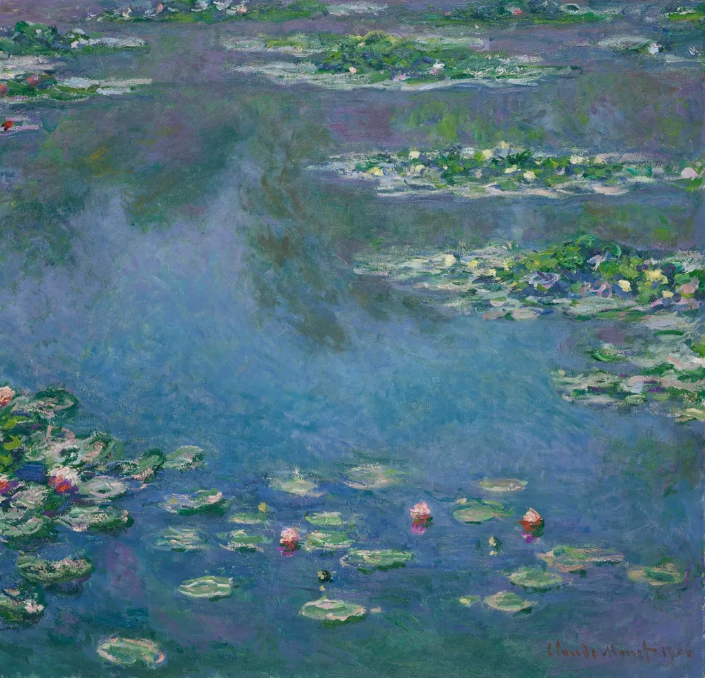 Water Lilies, by Claude Monet, oil, 1906
