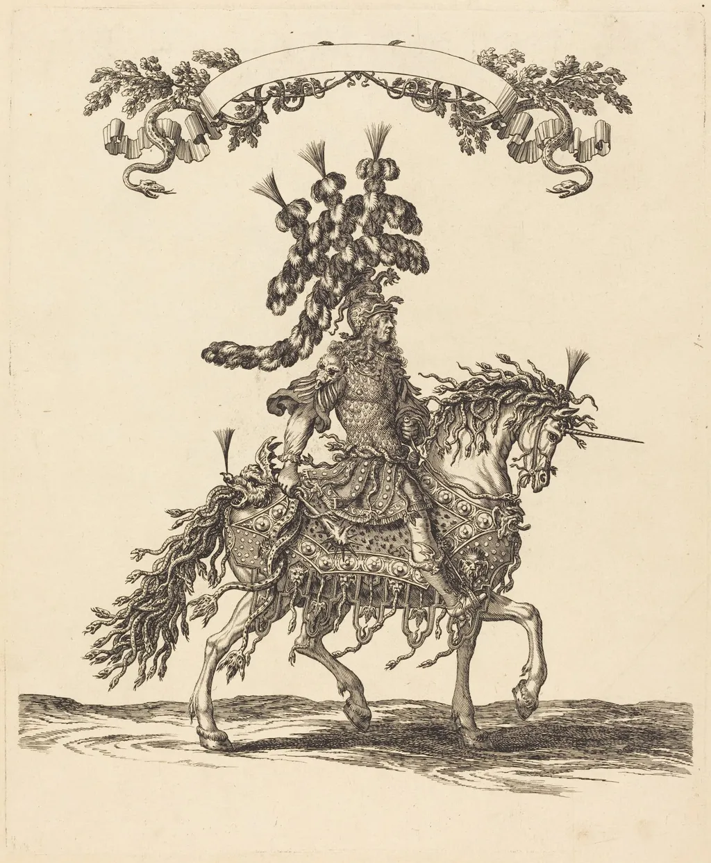 Le Duc de Guise, Roy Ameriquain, by François Chauveau, ink, 1644