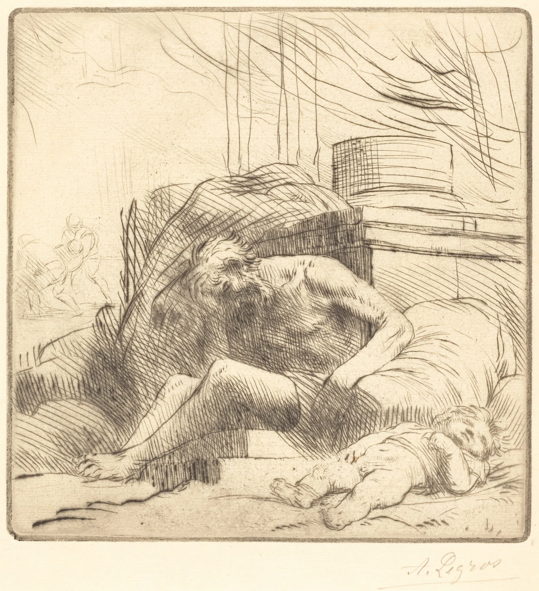 Victim of a Fire (Victime d'un incendie), detail