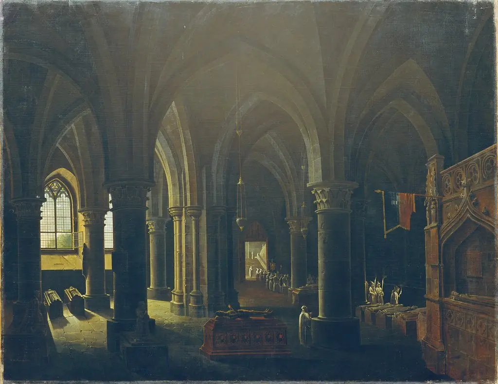 Gotisches Gruftgewölbe, by Antonio de Pian, oil, 1828