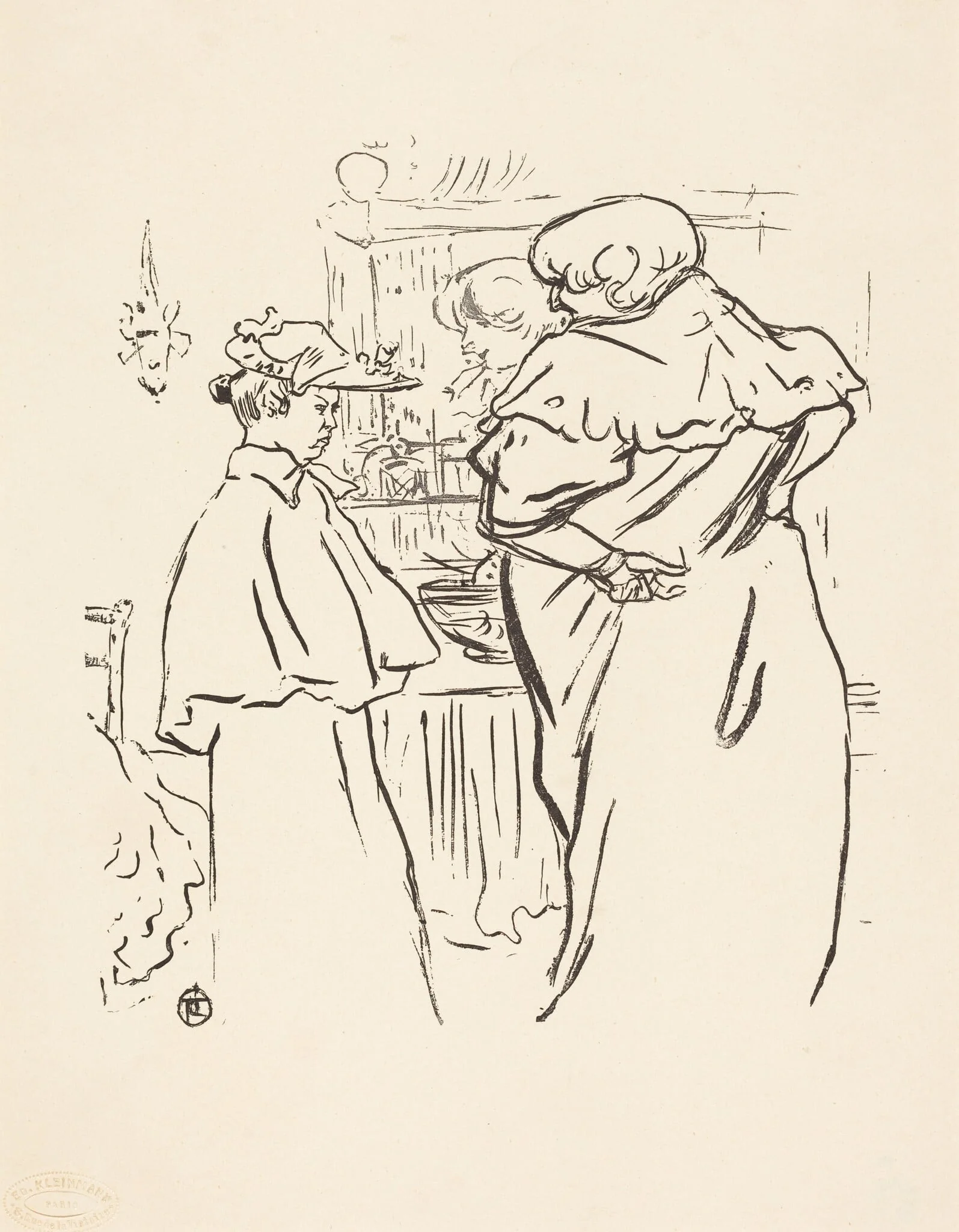 Two Women before a Mirror, detail