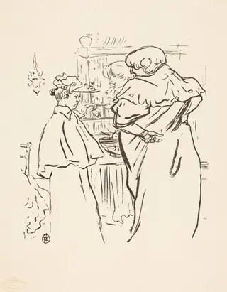 Two Women before a Mirror, by Henri de Toulouse-Lautrec, 1882