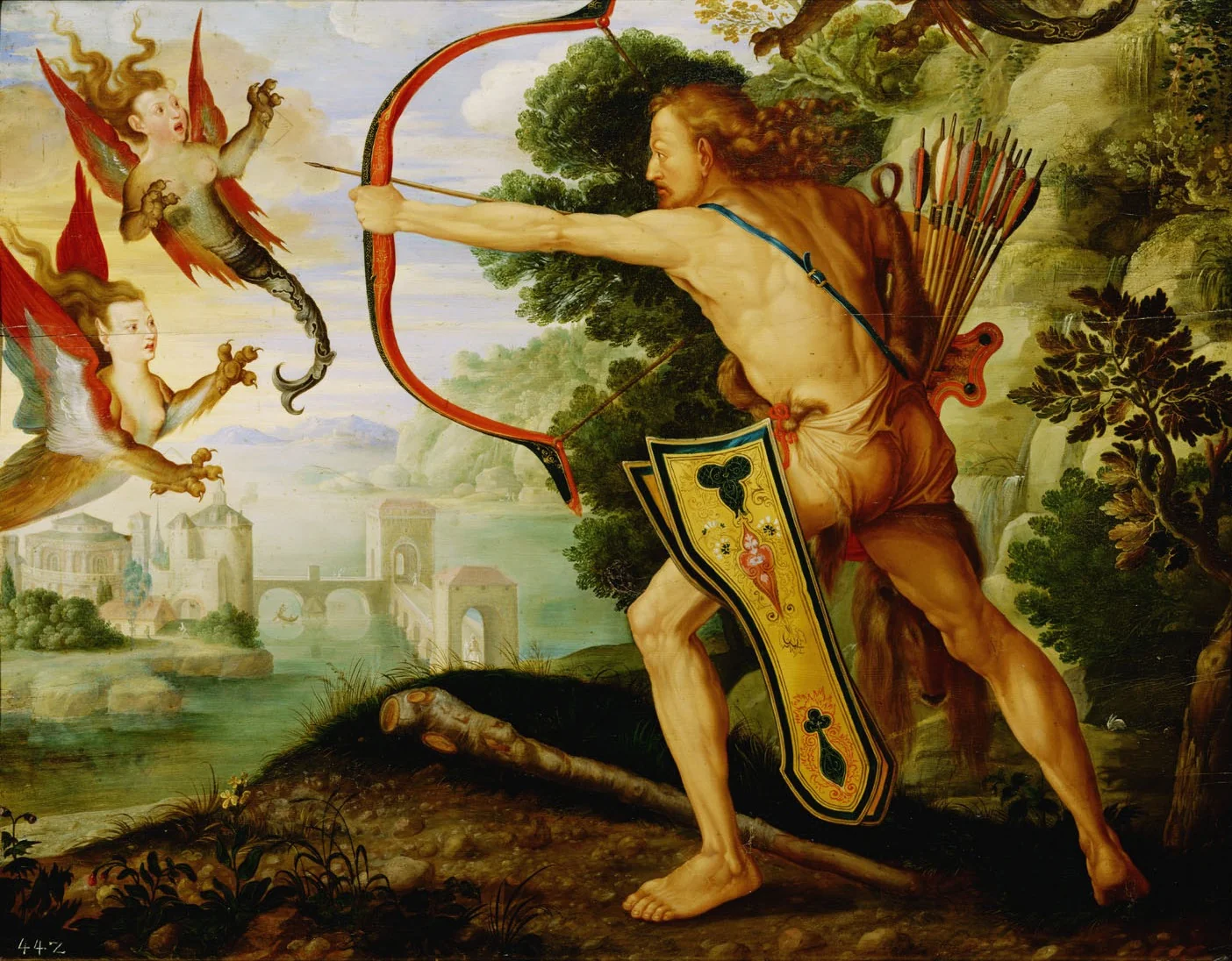 Hercules and the Stymphalian birds, detail