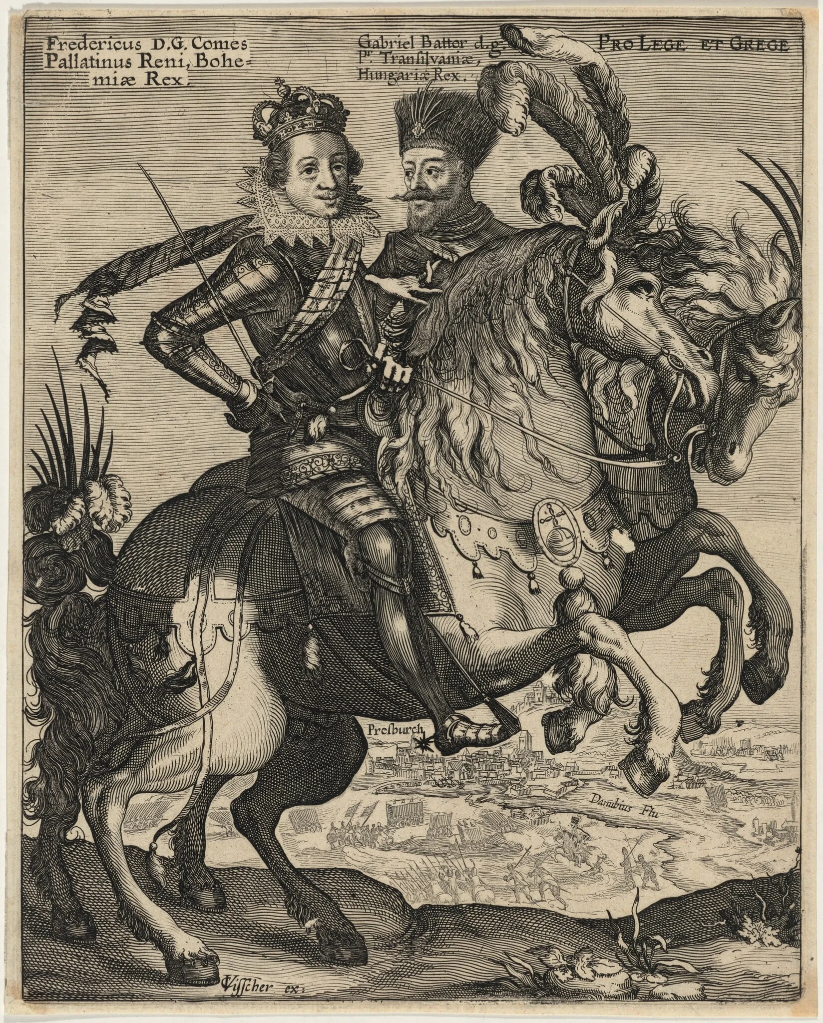 Frederick V, King of Bohemia and Gabriel II, Prince of Transylvania, detail