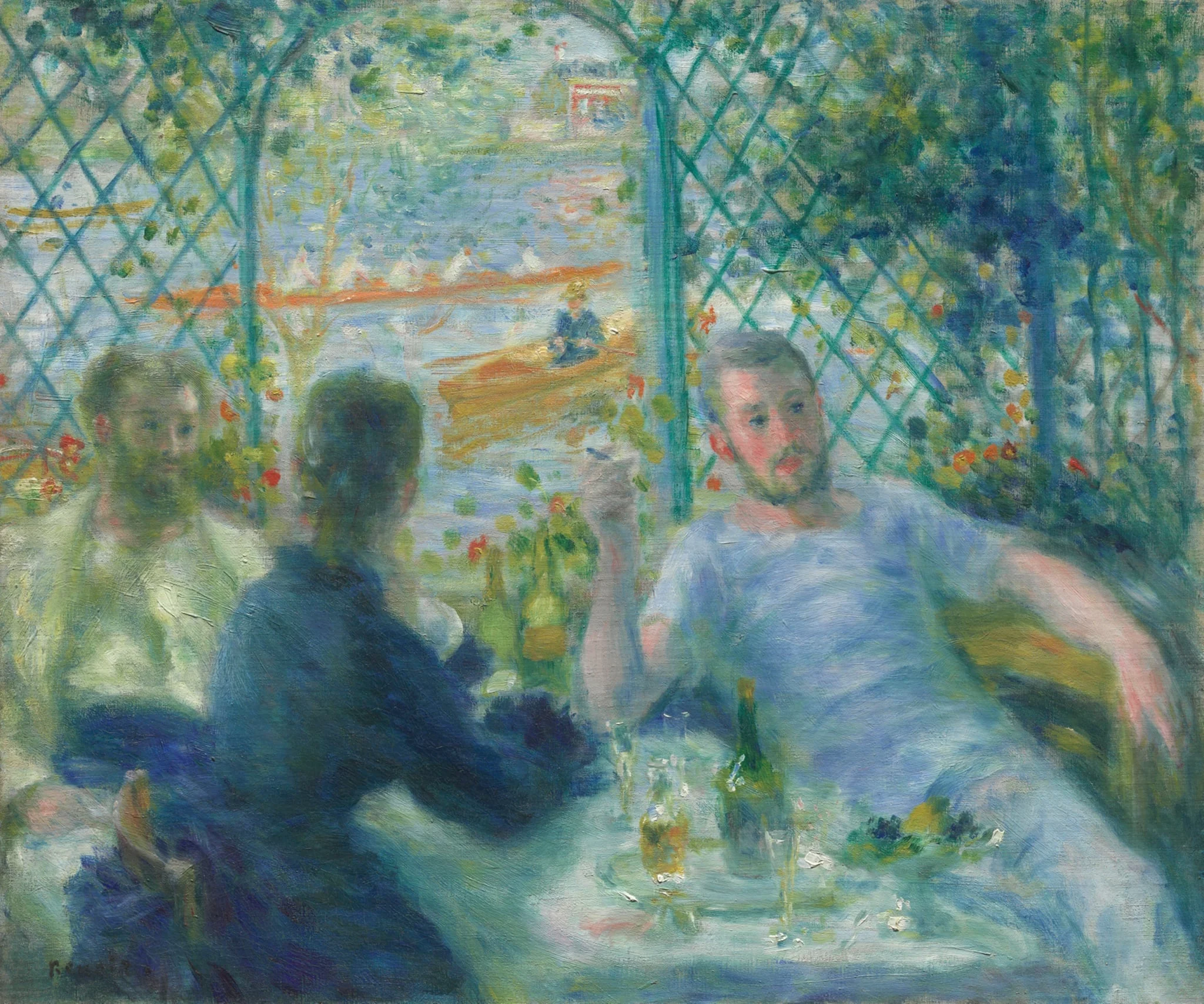Lunch at the Restaurant Fournaise (The Rowers' Lunch), detail