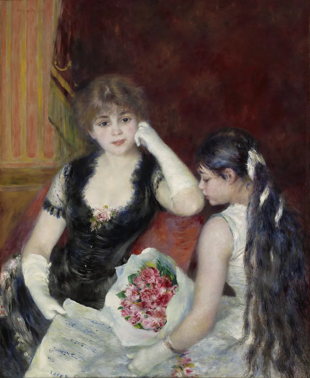 A Box at the Theater (At the Concert), by Auguste Renoir, oil, 1890