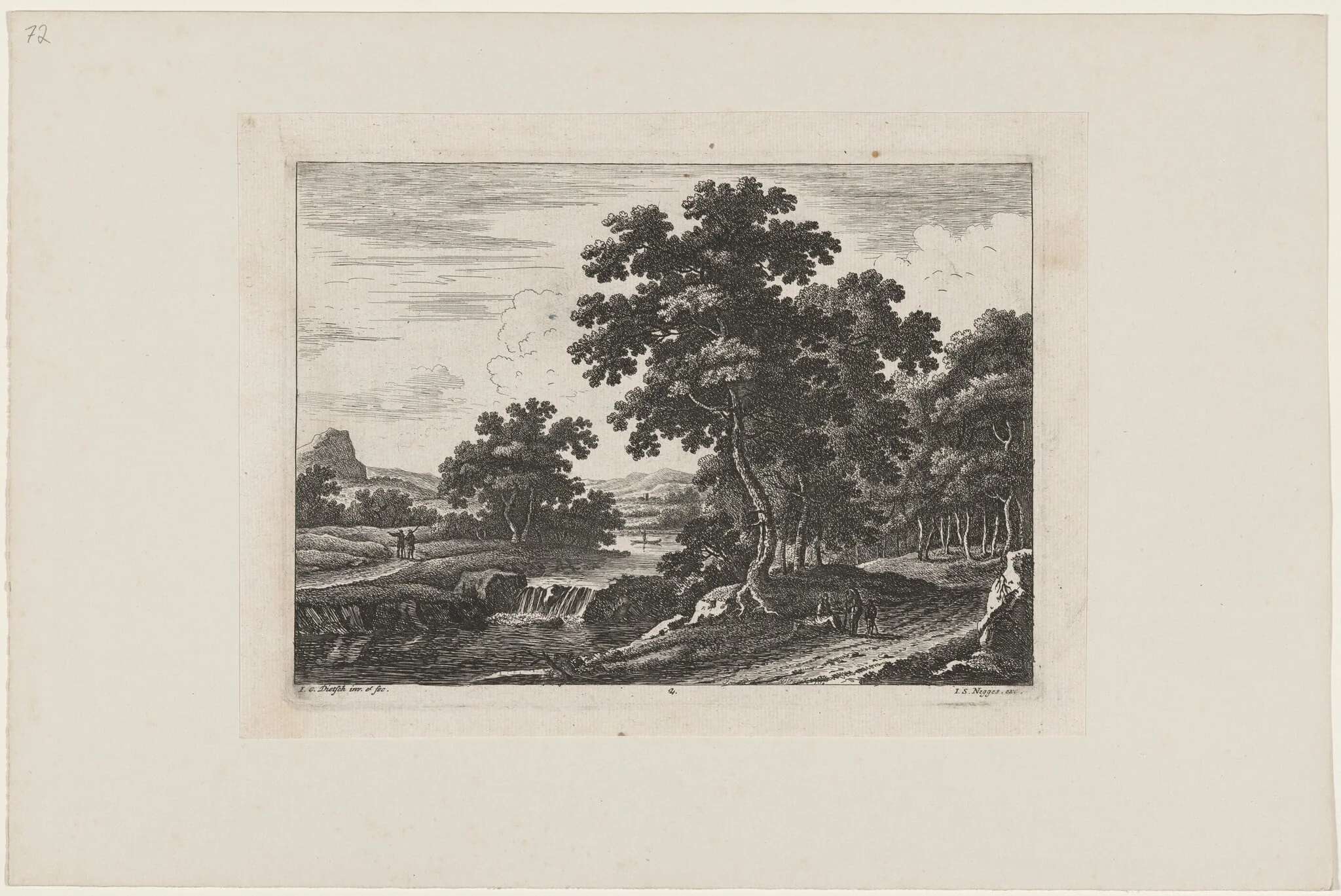 Traveler by a Waterfall, detail