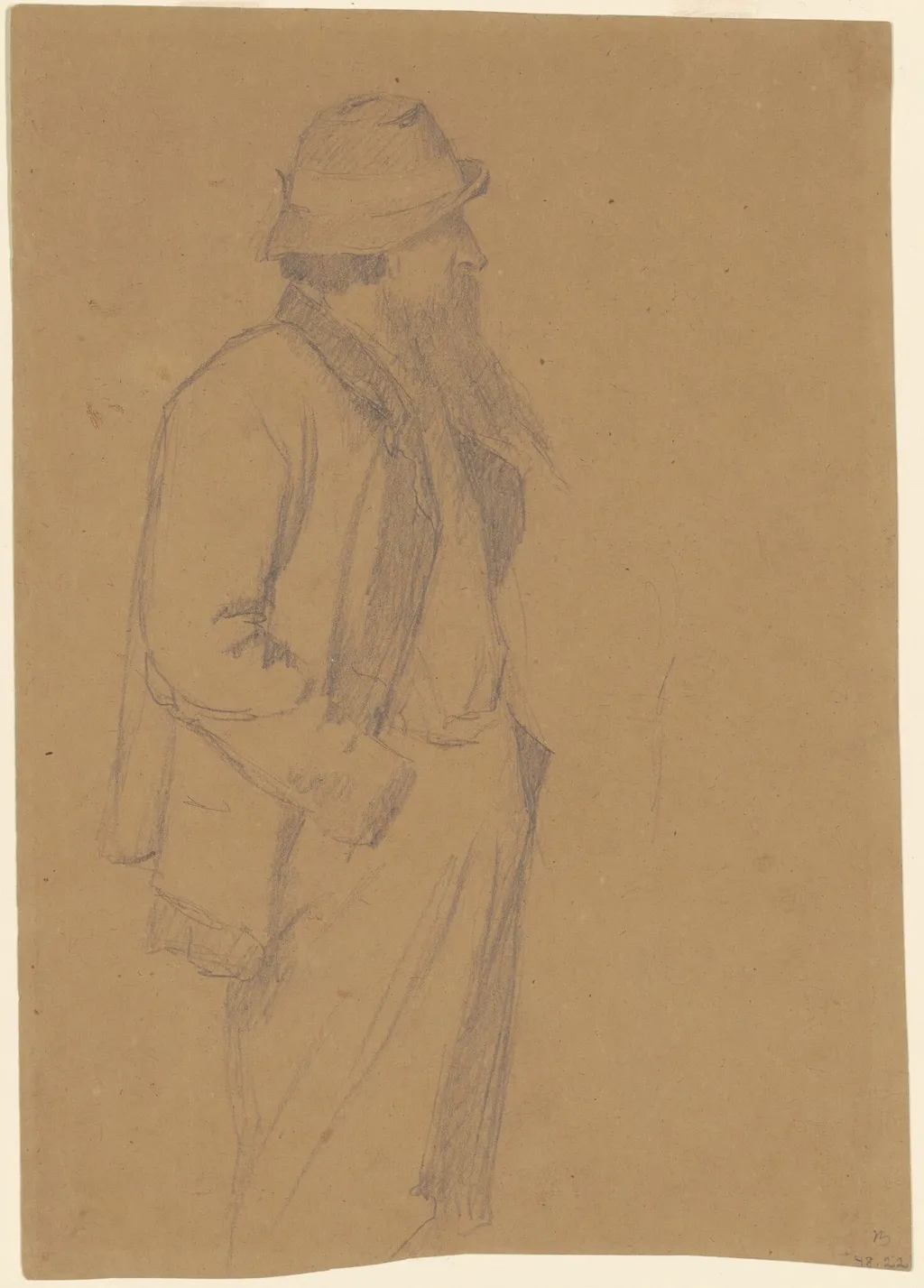 Fisherman, by Eastman Johnson, graphite, 1864