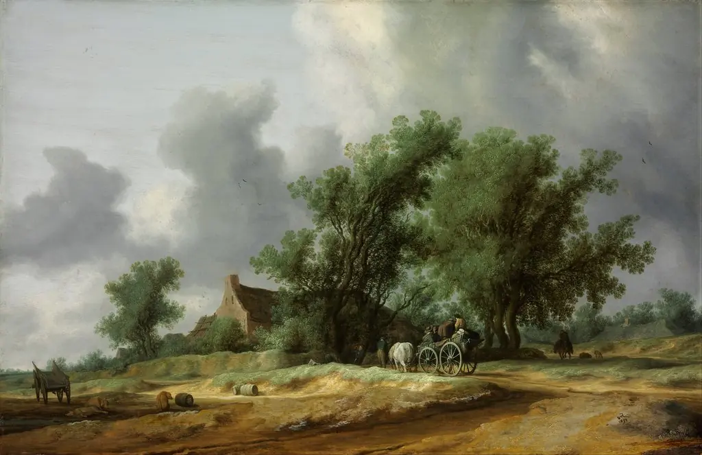 Road in the Dunes, by Salomon van Ruysdael, oil, 1631