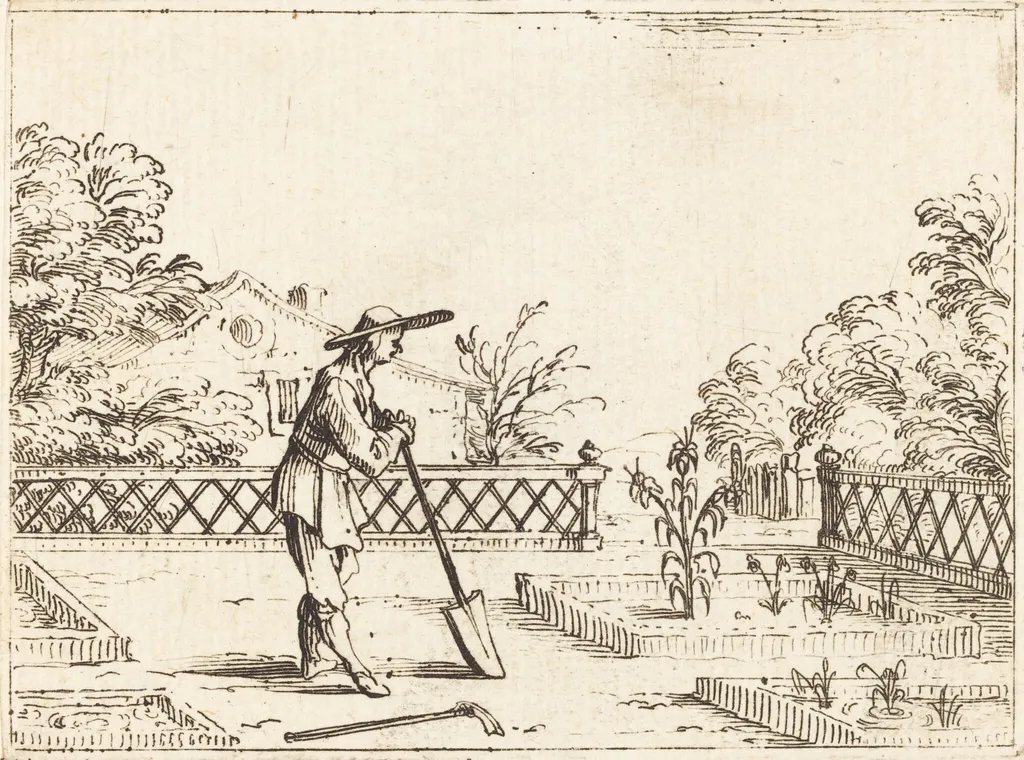 The Gardener, by Jacques Callot, ink, 1628