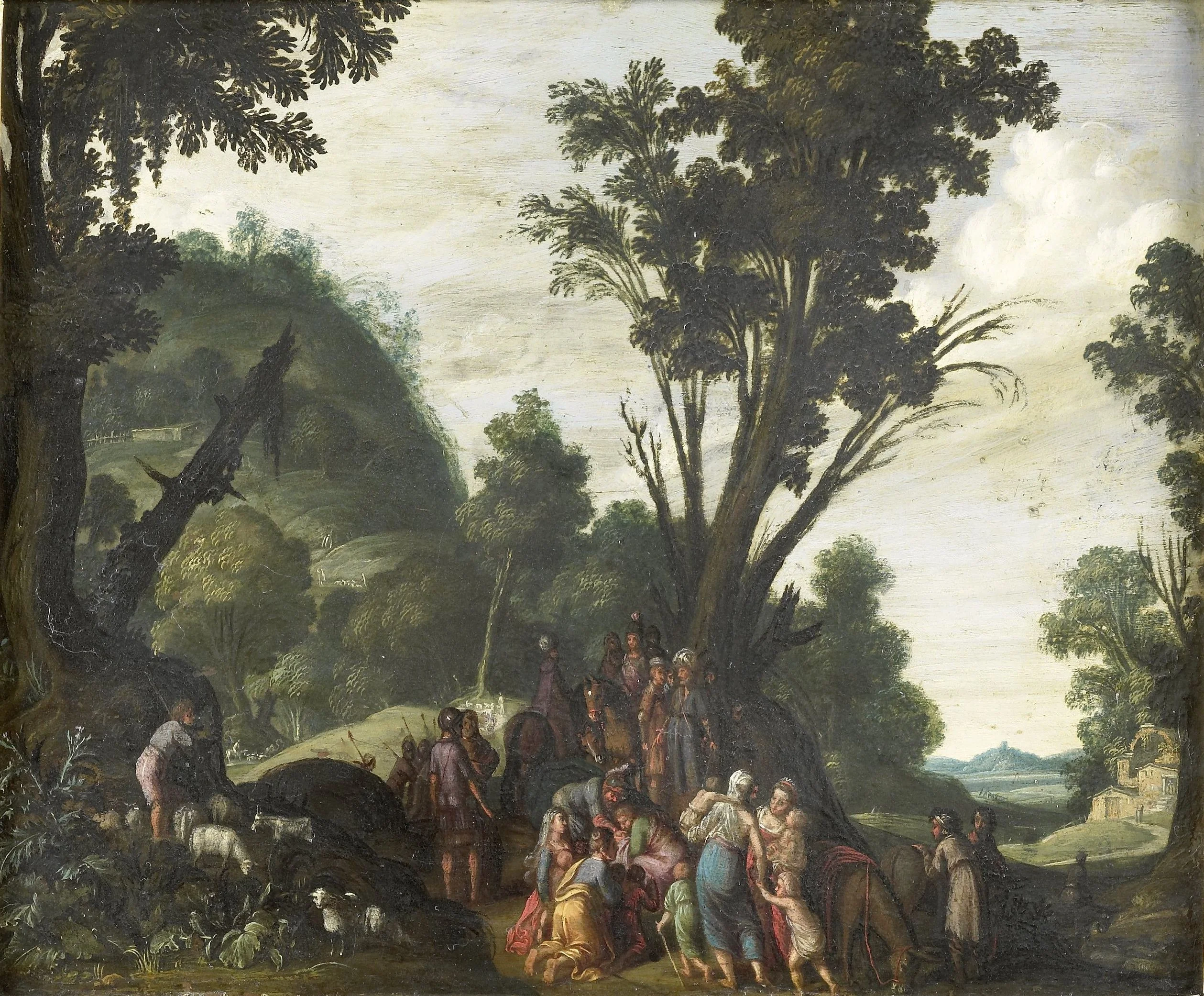The meeting of Jacob and Esau, detail