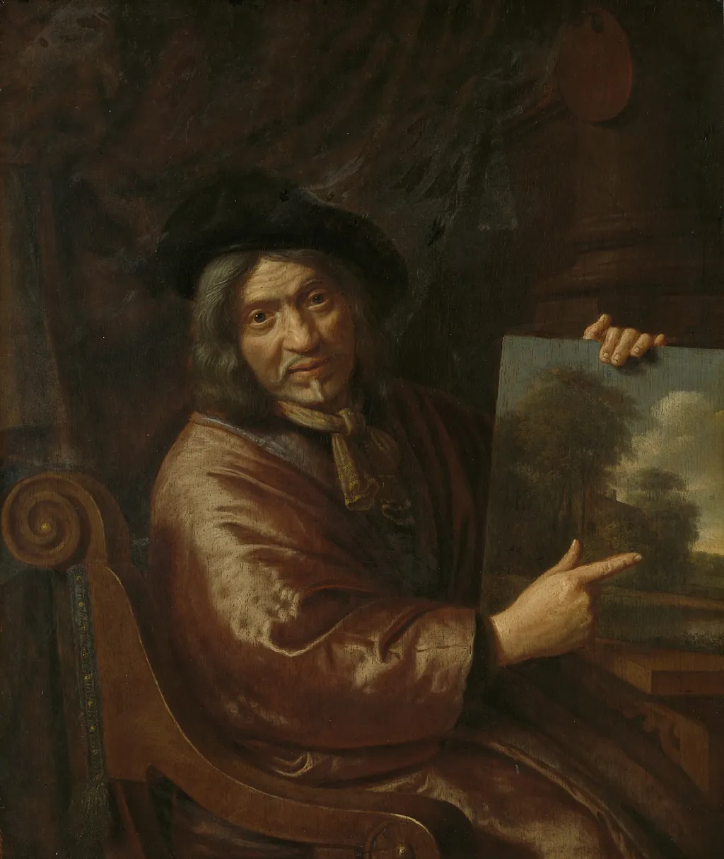 Self portrait, by Pieter van Asch, oil