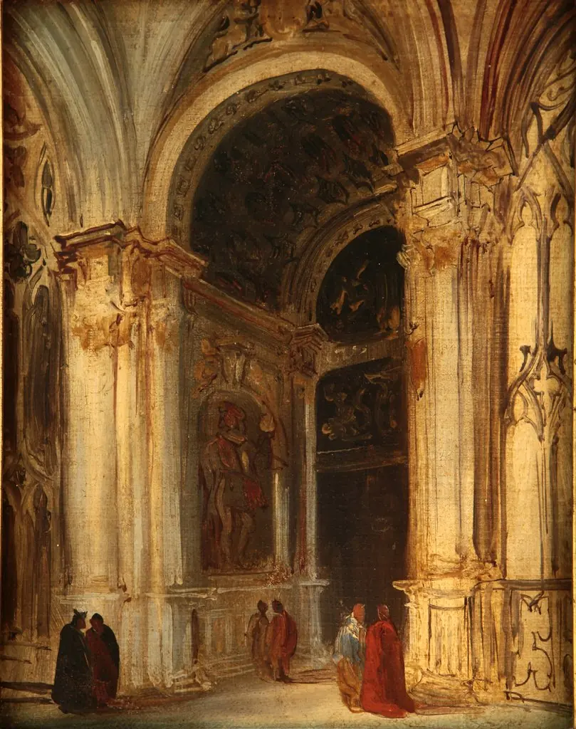 Interior de iglesia, by Genaro Pérez Villaamil, unspecified, 1840