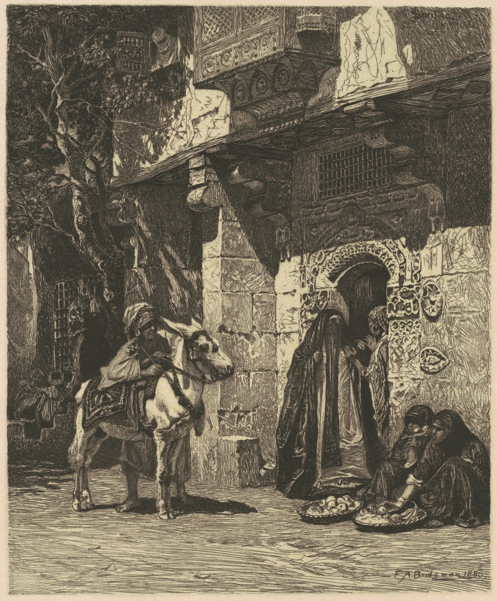 A Lady of Cairo Visiting, detail