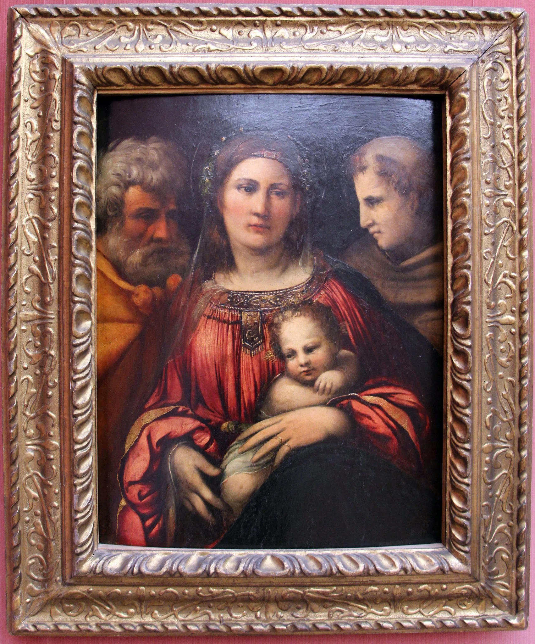 Die Heilige Familie mit dem Heilige Franziskus, detail