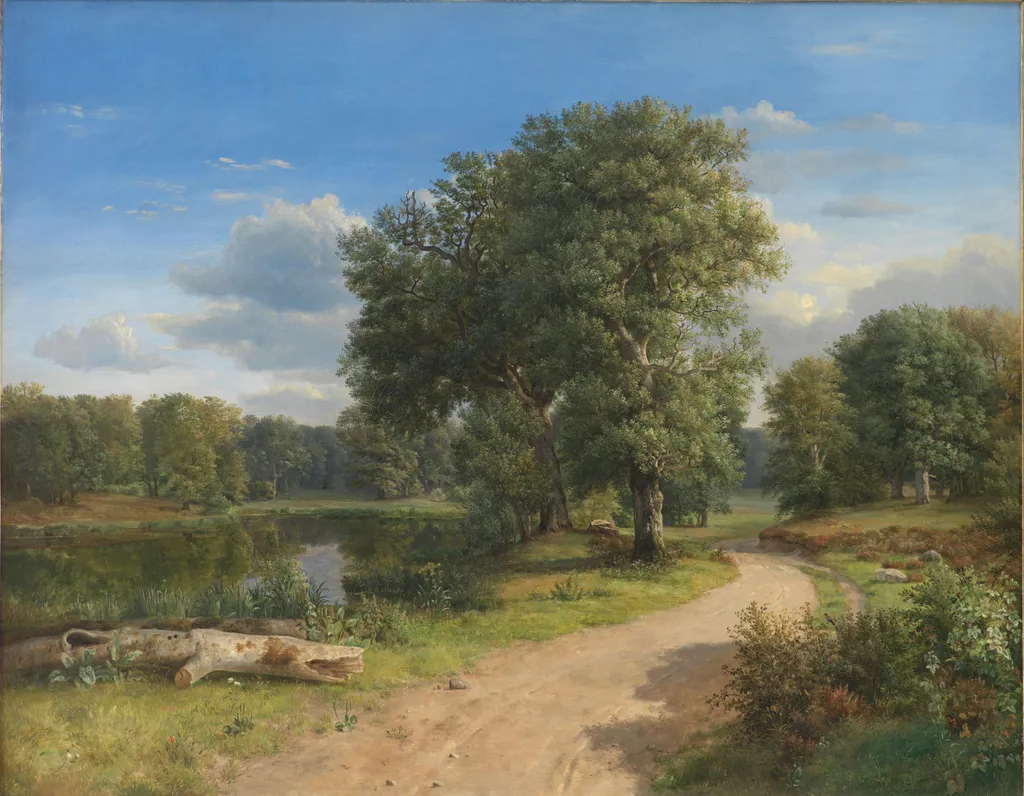 Landscape near Hammermøllen, North Zealand, by Dankvart Dreyer, oil, 1843