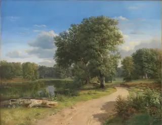 Landscape near Hammermøllen, North Zealand, by Dankvart Dreyer, oil, 1843