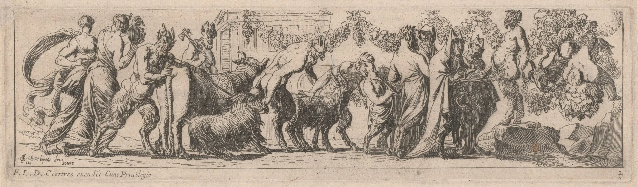 Satyrs Bringing Animals to an Altar, detail