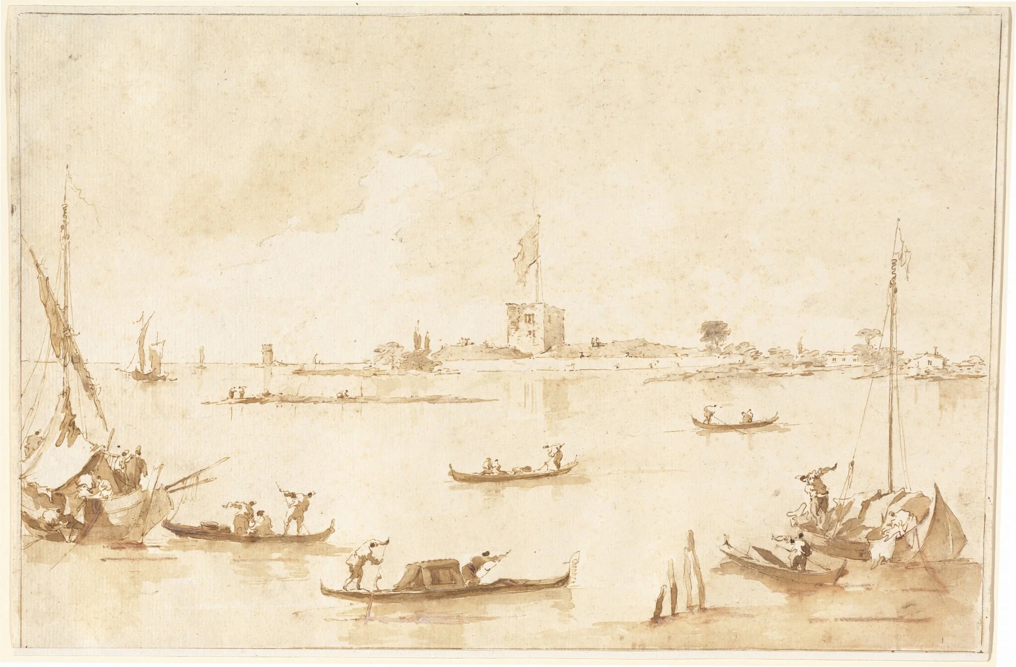 The Fortress of San Andrea from the Lagoon, detail