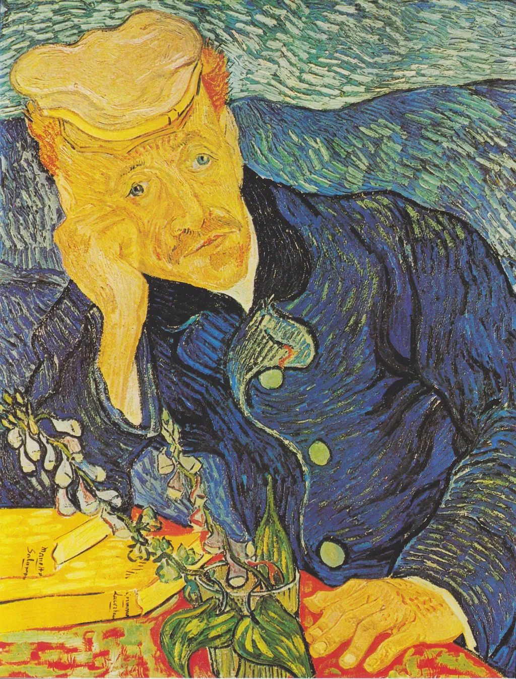 Portrait of Dr. Gachet, by Vincent van Gogh, oil, 1890