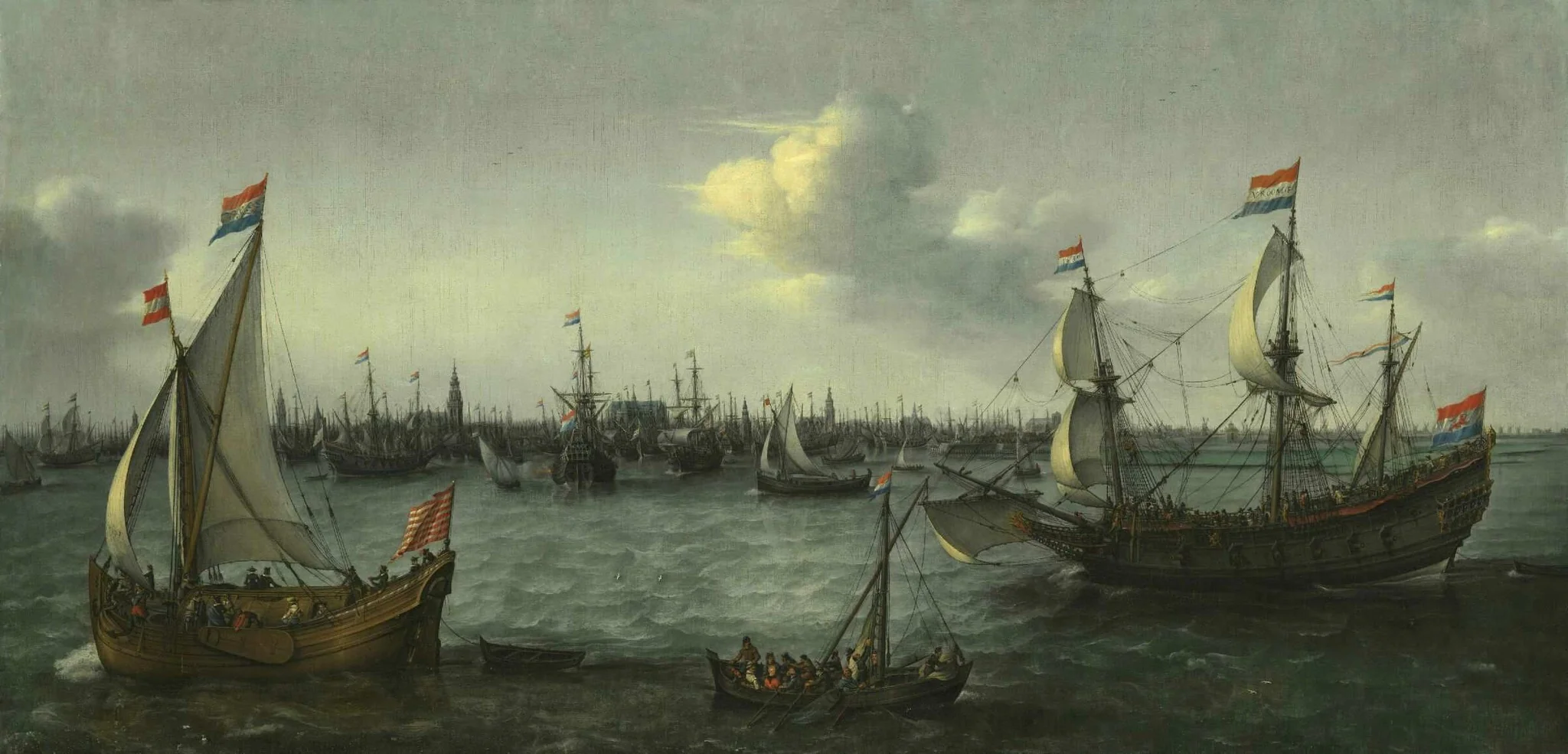 The Harbour in Amsterdam, detail