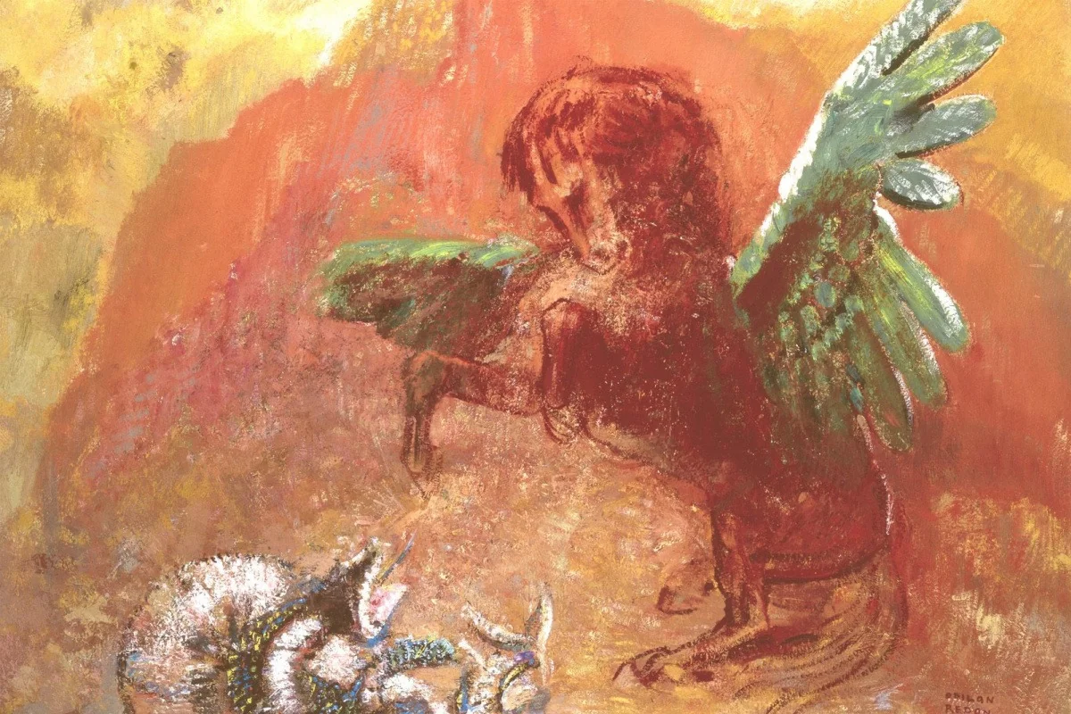 Pégase et l'Hydre, detail