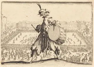 Piazza Santa Croce, Florence, by Jacques Callot, ink, 1617