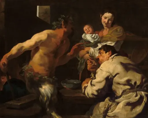 The Satyr and the Peasant, by Johann Liss, oil, 1624