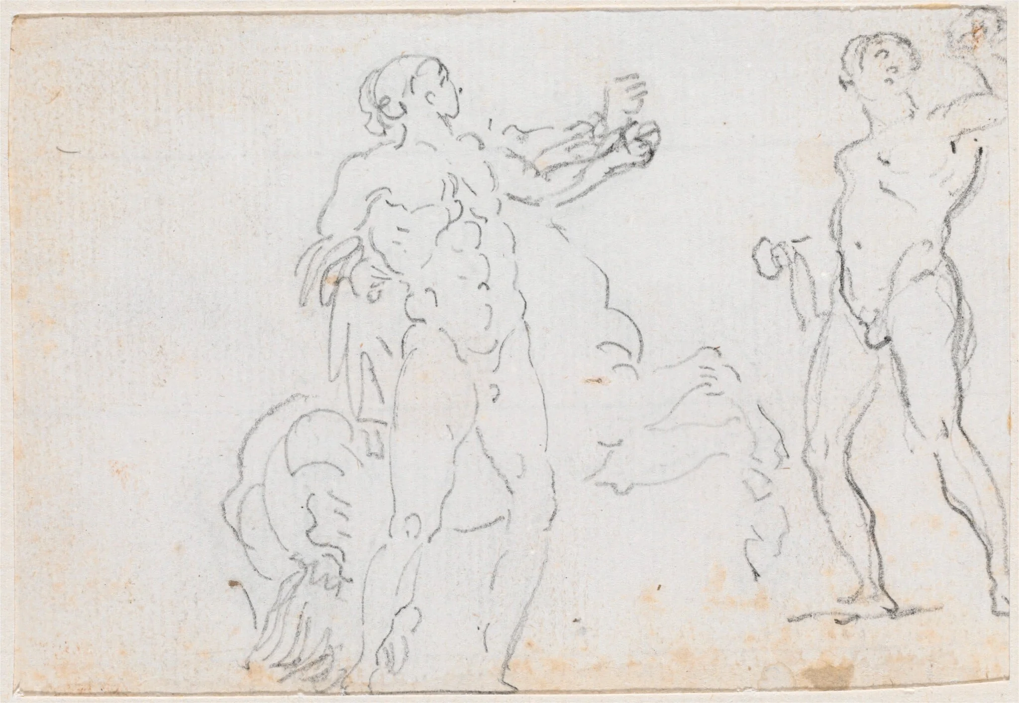 Two Studies of the Statue of Alexander and Bucephalus [verso], detail