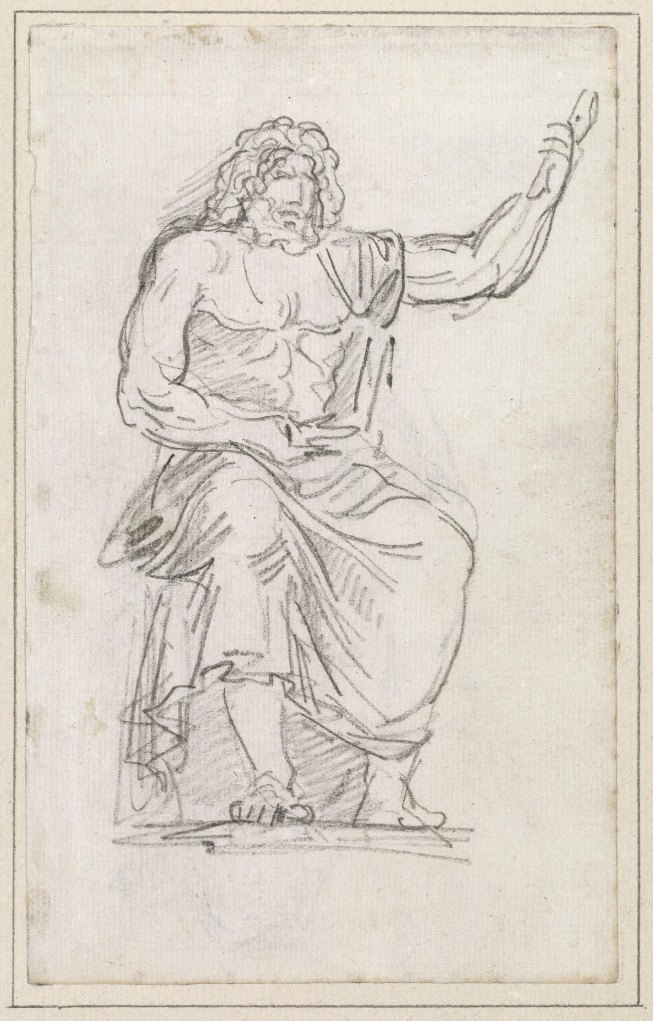 Statue of Jupiter, Seated [recto], detail