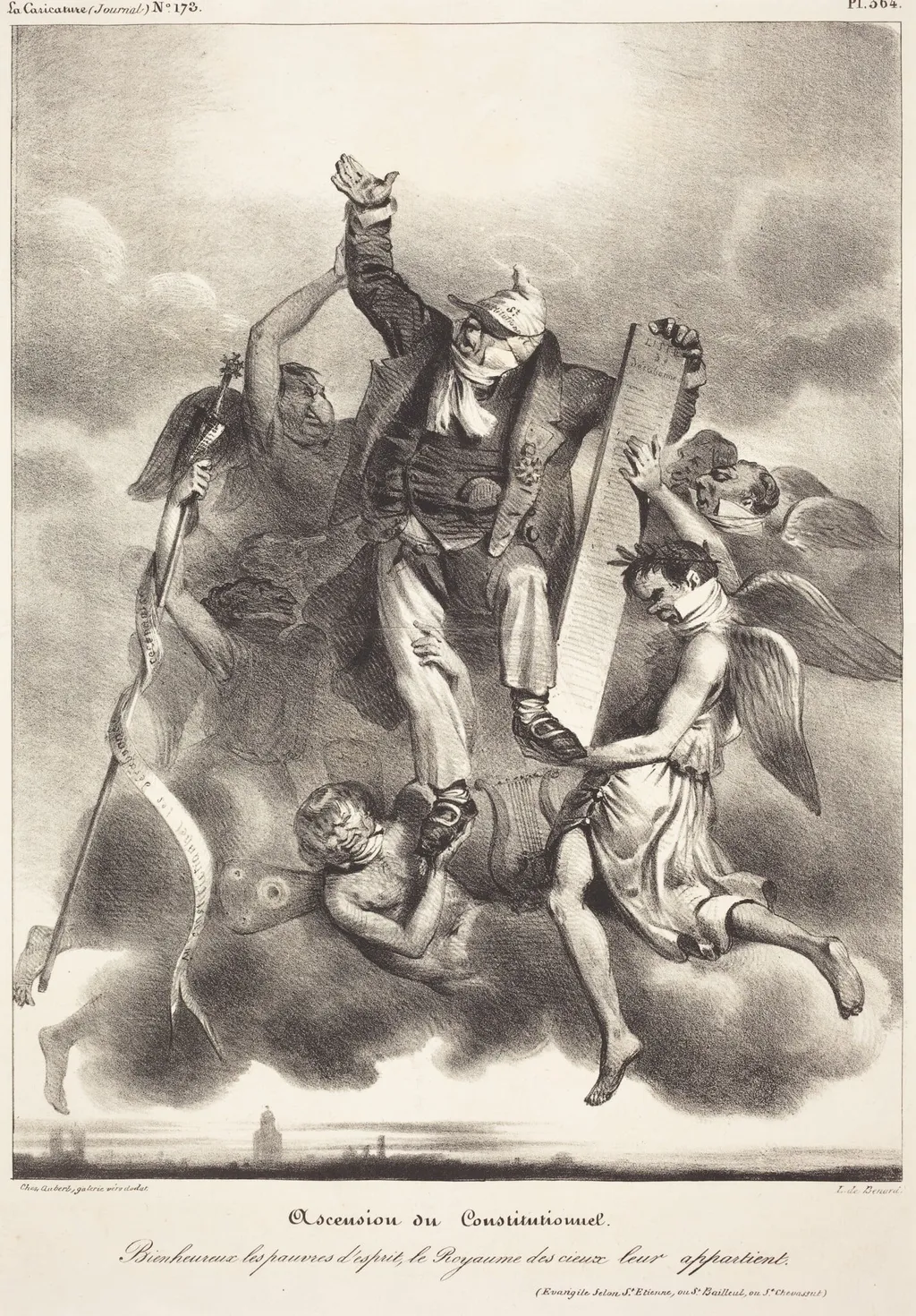 Ascension du Constitutionnel, by French 19th Century, ink, 1832