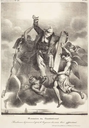 Ascension du Constitutionnel, by French 19th Century, ink, 1832