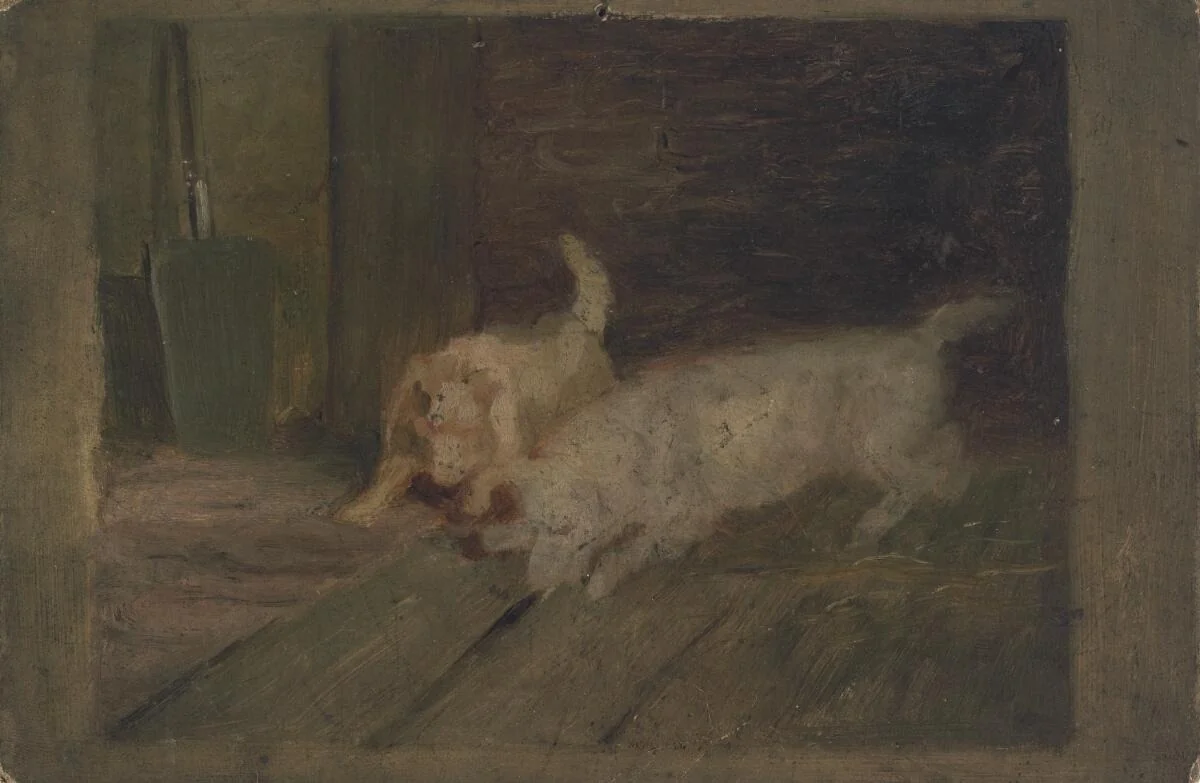 Dogs at play, detail