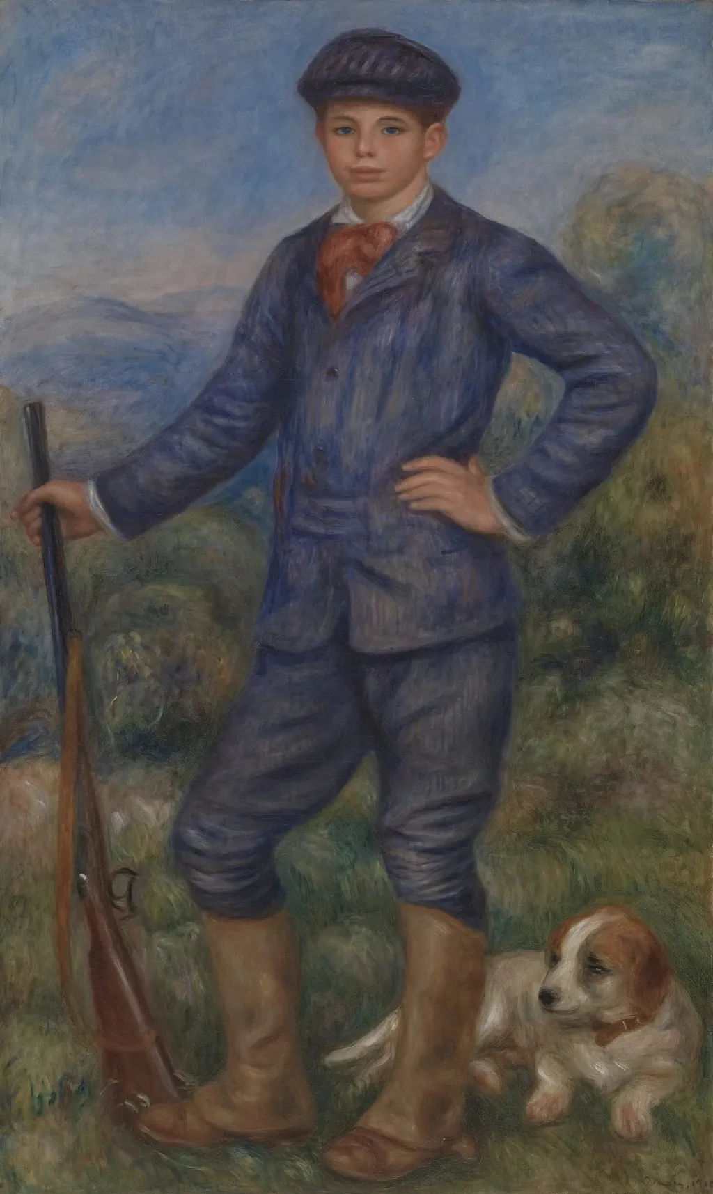 Jean as a Huntsman, by Auguste Renoir, oil, 1910
