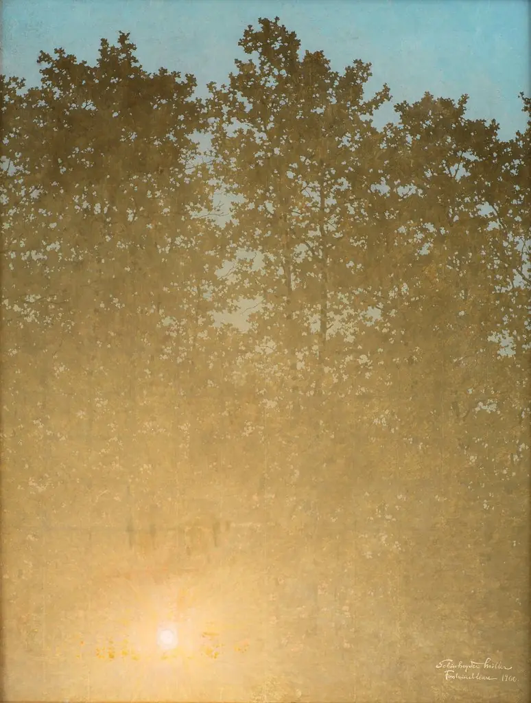 Sunset. Fontainebleau, by Valdemar Schønheyder Møller, oil, 1900