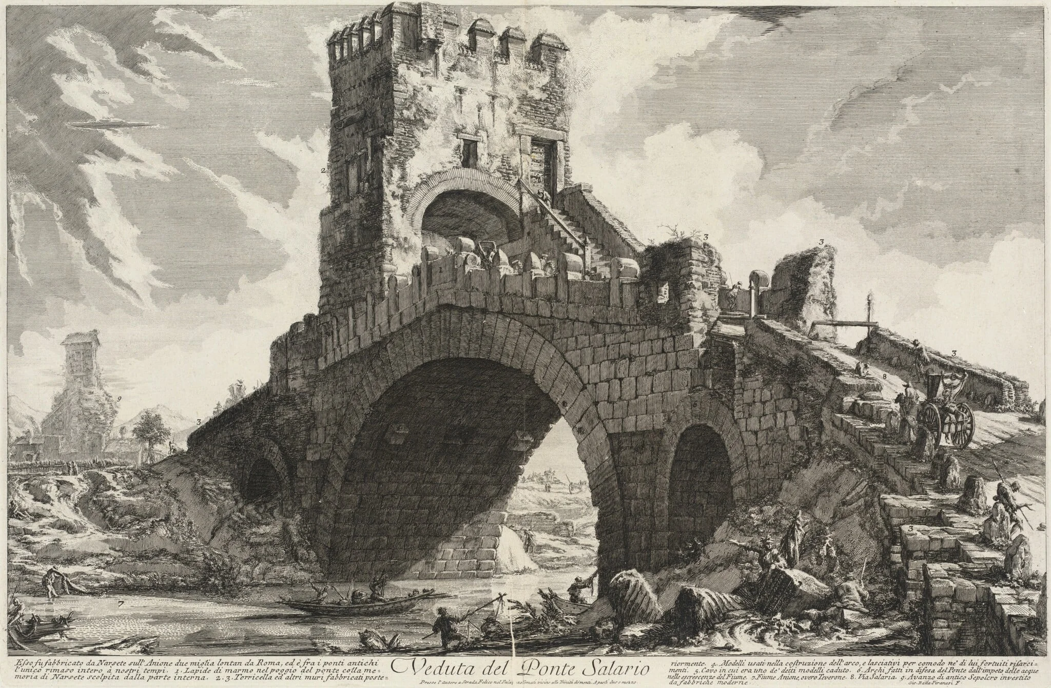 Veduta del Ponte Salario, detail
