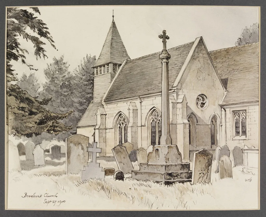 Broadwas Church, by William Grimmond, watercolor, 27