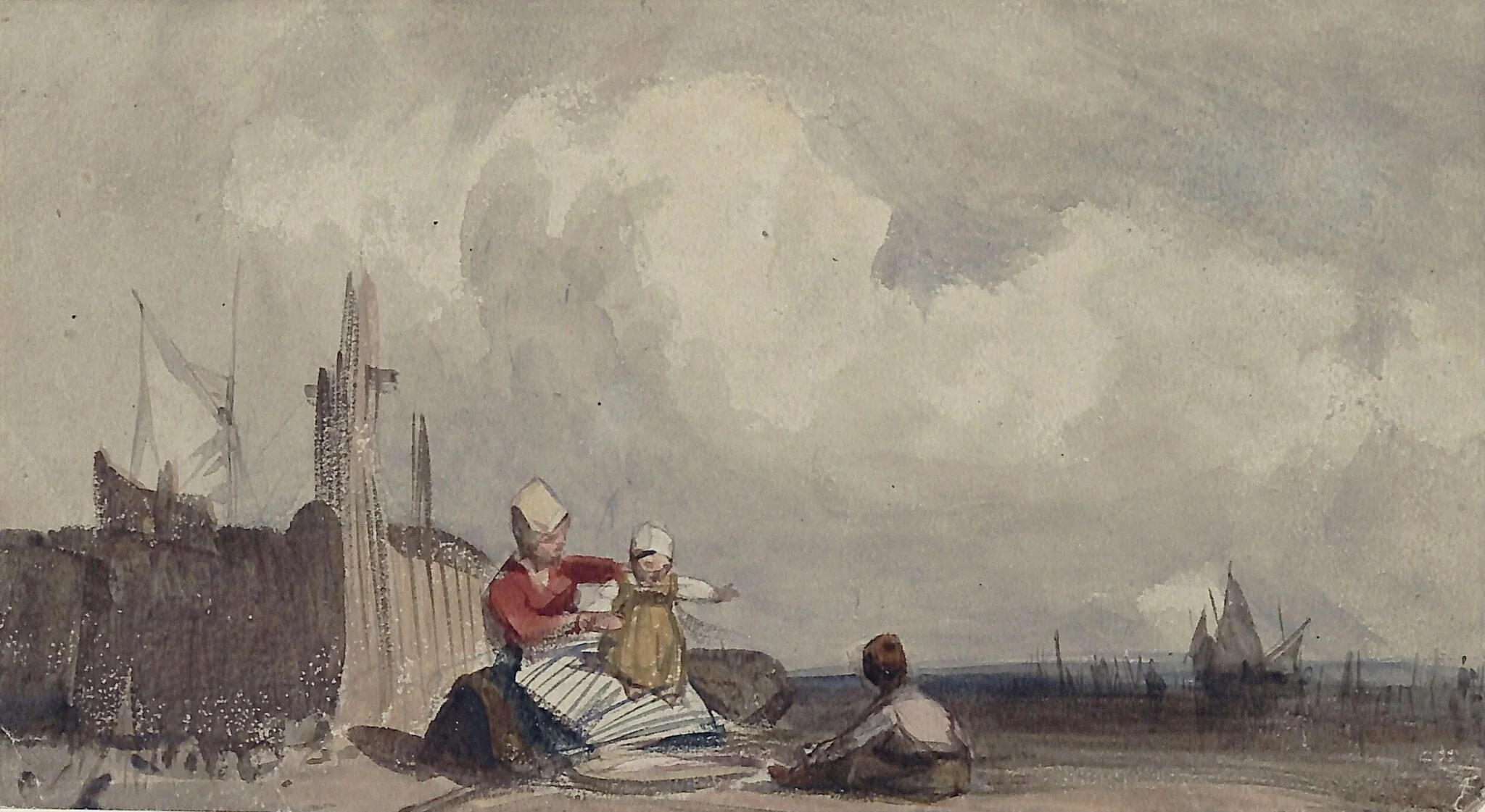 Fisher Folk on the Beach, detail