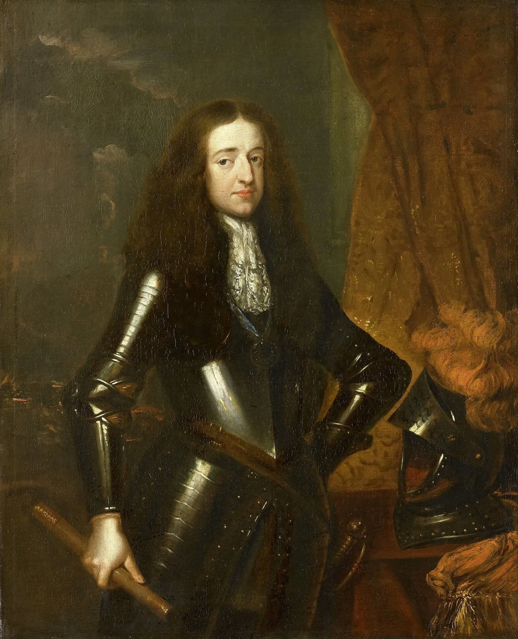 Portrait of Willem III (1650-1702), Prince of Orange and since 1689, King of England, detail