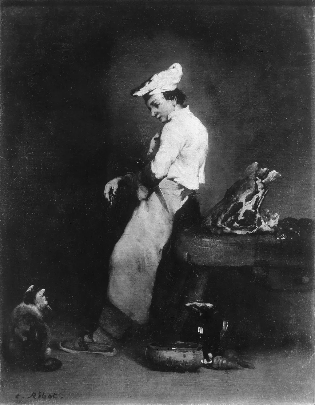 The Young Cook, by Augustin Théodule Ribot, oil, 1862