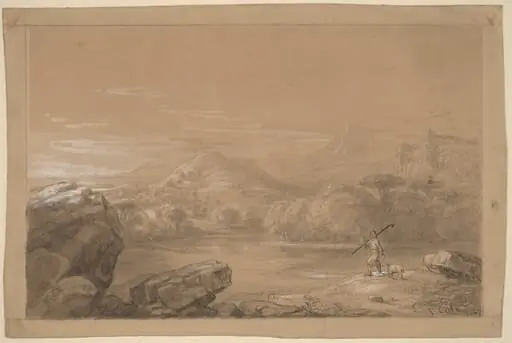 The Good Shepherd, by Thomas Cole, graphite, 1847