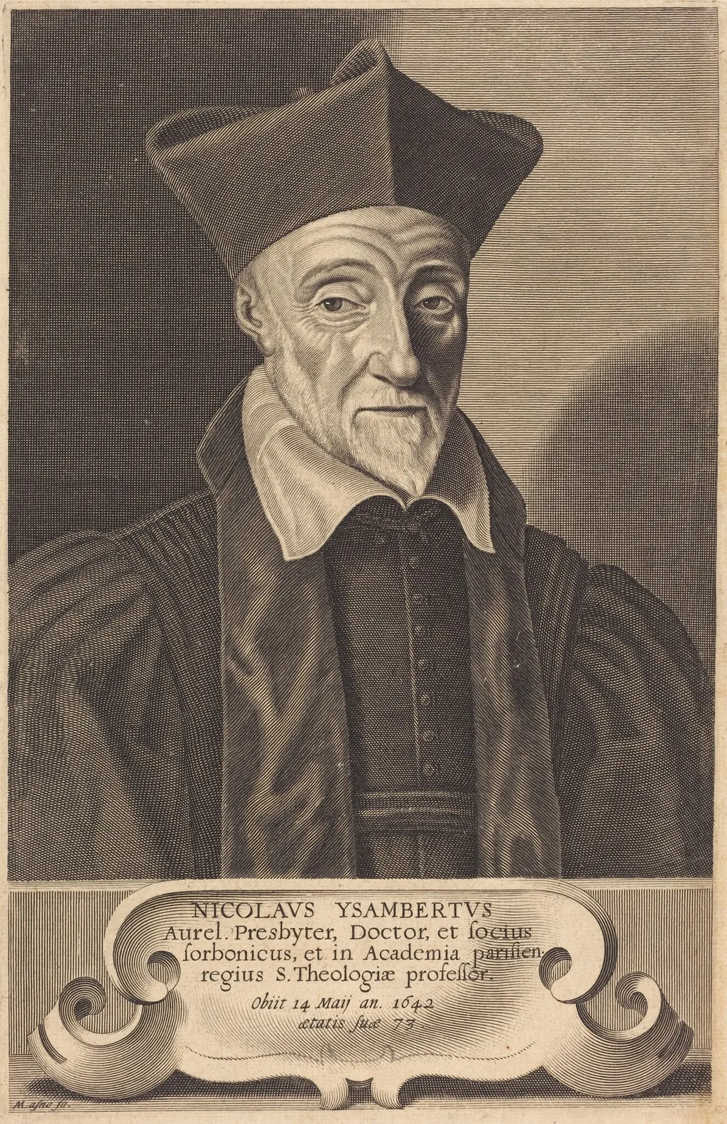 Nicolas Ysambert, by Michel Lasne, ink, 1642