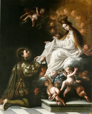 The Virgin of Mercy Appearing to Saint Peter Nolasco, by Alonso del Arco, oil, 1692